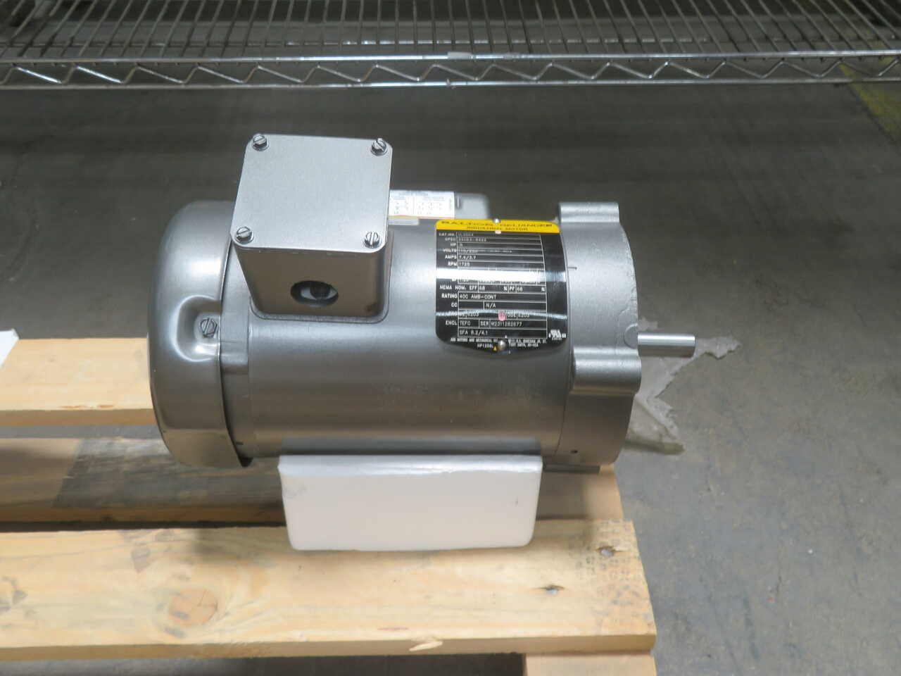1/2 HP 1725 RPM Baldor #VL3504, Frame 56C, 1 phase, TEFC, C-Face Motor, 60 Hz. - Image 4