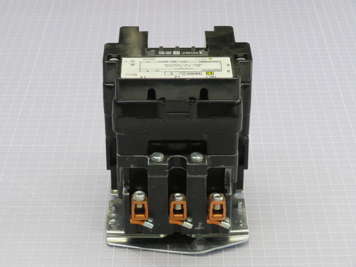 90 Amp, Square D #8502SE02, NEMA Size 3 Contactor, 3 Pole, 24 Volts AC Coil - Image 3