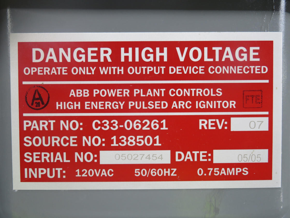 ABB #C33-06261, High Energy Pulsed Arc Ignitor - Image 3