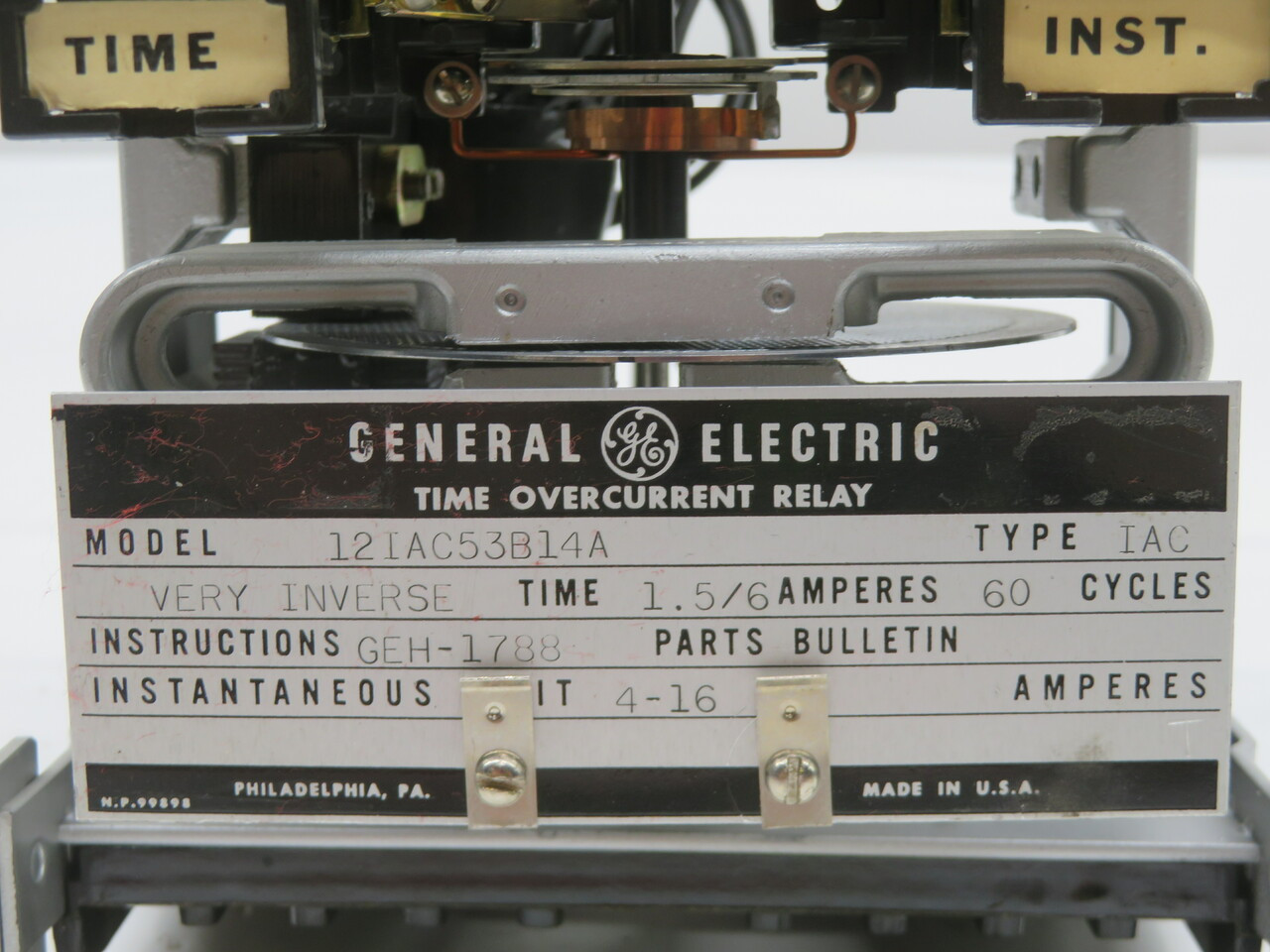GE #12IAC53B14A, Time Overcurrent Relay - Image 5
