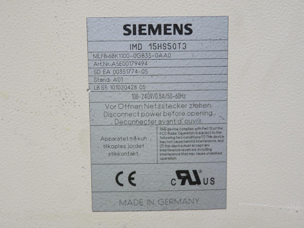 Siemens #IMD-15HS50T3, Operator Interface - Image 7