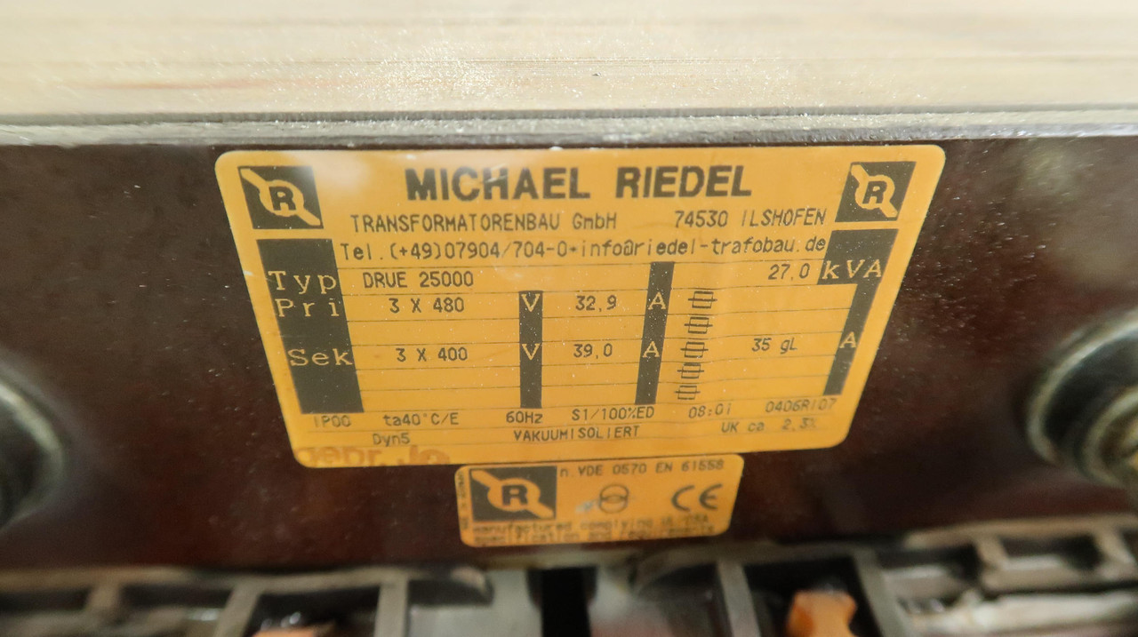 27 KVA 480 Primary, 400 Secondary, Michael Riedel #DRIVE-25000, Power Transformer, 3 Phase - Image 5