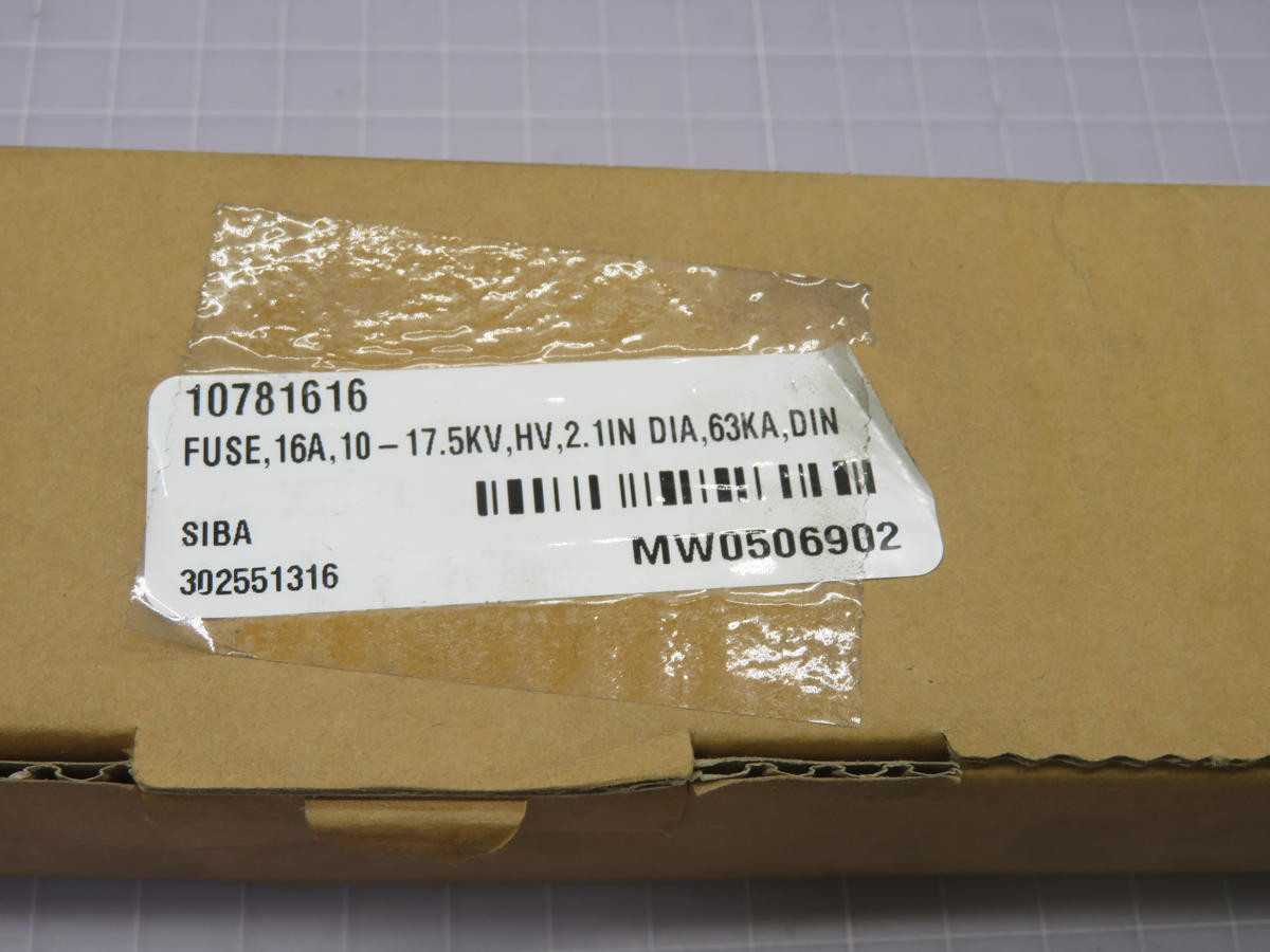 16 Amp 10-17 KV Siba #302551316, Medium Voltage Fuse, 2.1" dia., 63 KA - Image 3