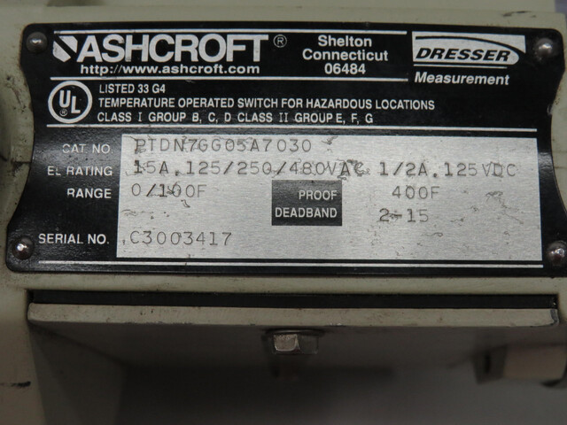 Ashcroft #PTDN7GG05A7030, Temperature Switch - Image 8