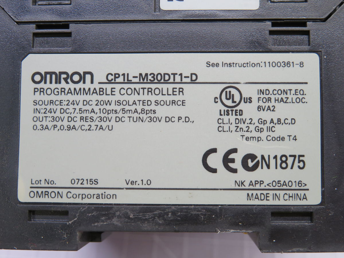 Omron #CP1L-M30DT1-D, Programmable Controller - Image 3