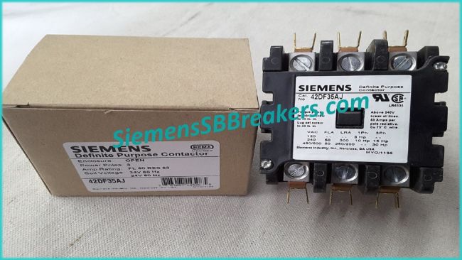 50 Amp. Siemens, 42DF35AJ 3P, 24VAC, FL 50 amp definite purpose contactor (sgl unit) - Image 2