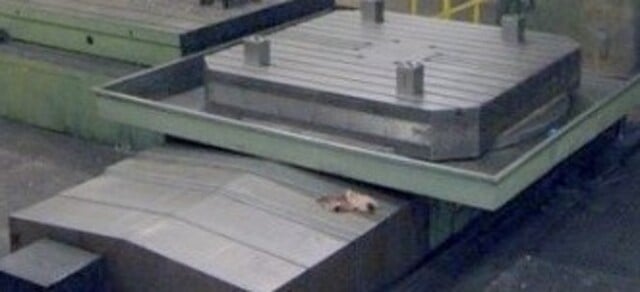78.74" x 78.74" Parpas, CNC infeeding rotary table, 40 Ton capacity, 56" infeed, T-slotted, sliding steel way - Image 1