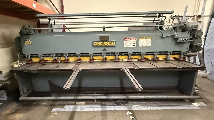 10 gauge x 10' Cincinnati, Mechanical Power Squaring Shear, 3/16" aluminum capacity, 36" back gauge travel - Image 2