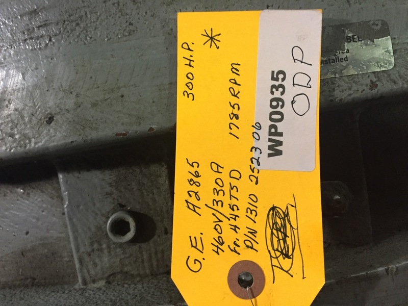 300 HP 1785 RPM General Electric, Frame 445TSD, ODP, 330 amp, 460 Volts Atlas Copco 1310-2523-06 - Image 1