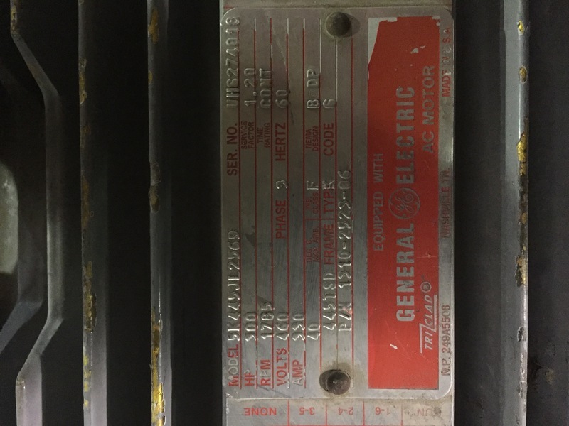 300 HP 1785 RPM General Electric, Frame 445TSD, ODP, 330 amp, 460 Volts Atlas Copco 1310-2523-06 - Image 2