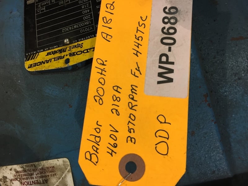 200 HP 3570 RPM Baldor, Frame 445TSC, ODP, 218A, 460 Volts - Image 1