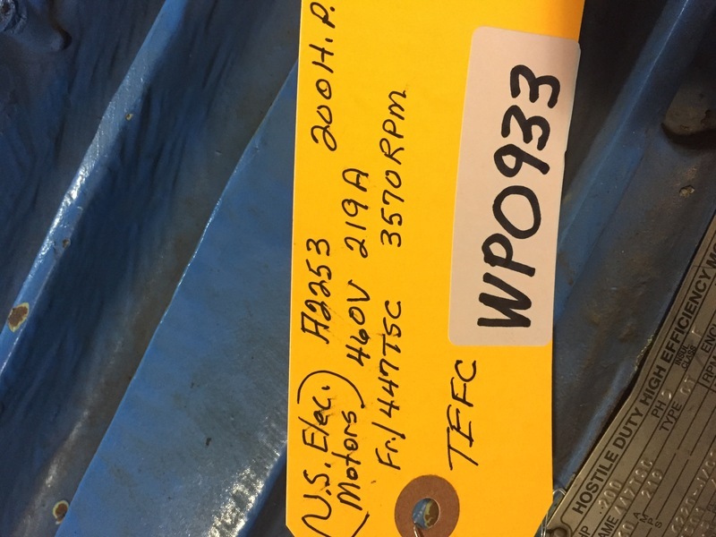 200 HP 3570 RPM U.S. Motors, Frame 447TSC, TEFC, 219 amp, 460 Volts - Image 1