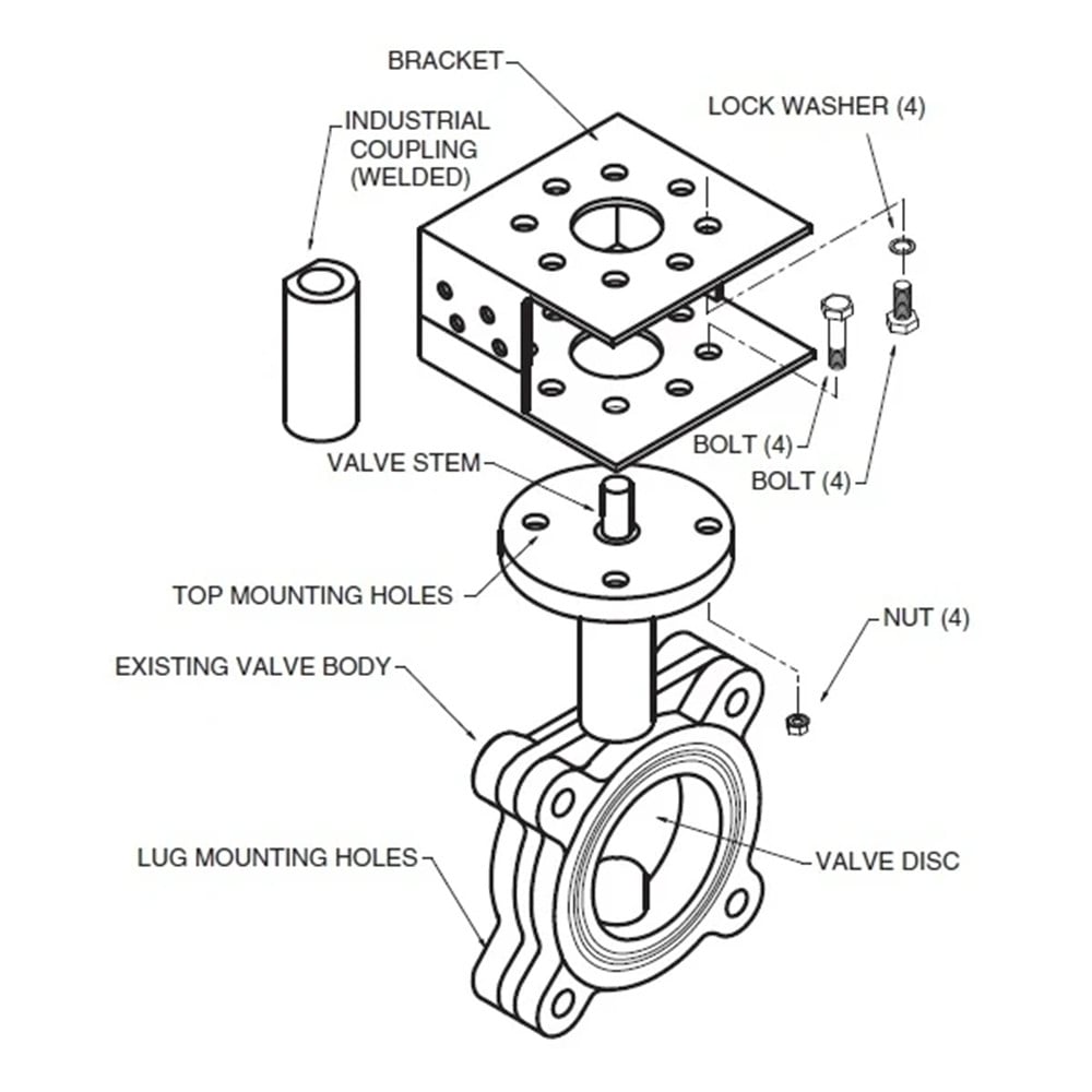 Belimo UFLKP017 Mounting Kit For Belimo Butterfly Valve with PR PKR Actuators [New] - Image 1