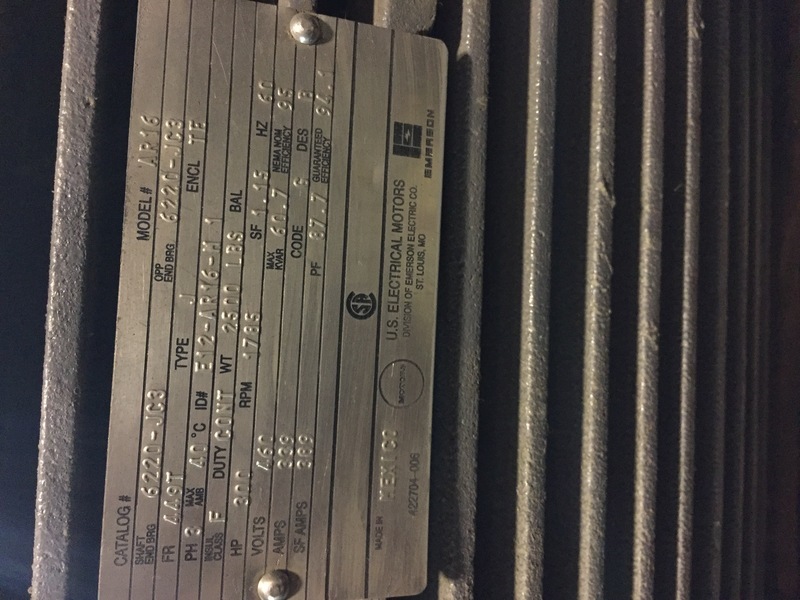 300 HP 1785 RPM U.S. Motors, Frame 449T, TEFC, 339 amp, 460 Volts - Image 2