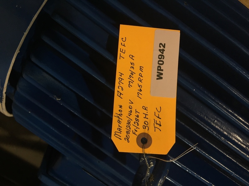 30 HP 1765 RPM Marathon, TEFC, tefc, 208/230/460 Volts - Image 1