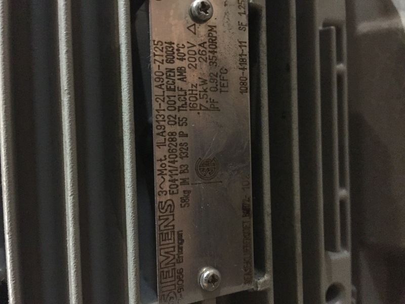 10 HP 2540 RPM Siemens, Frame 1P55, TEFC, 26 amp, 200 Volts - Image 2