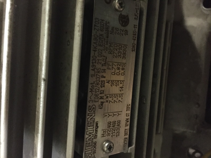 10 HP 2930 RPM Siemens, variable speed drive, TEFC, 16 amp, 400 Volts - Image 2