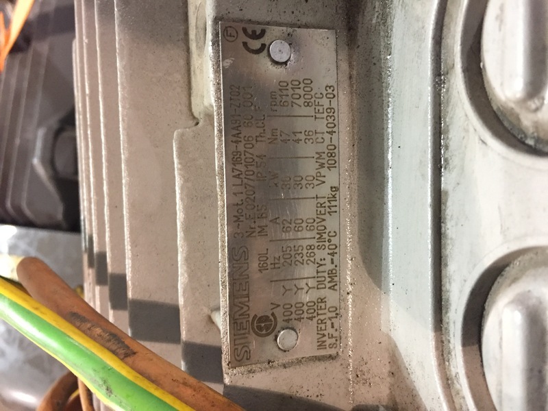40 HP 6110/8000 RPM Siemens, variable speed drive, TEFC, 60 amp, 400 Volts - Image 2