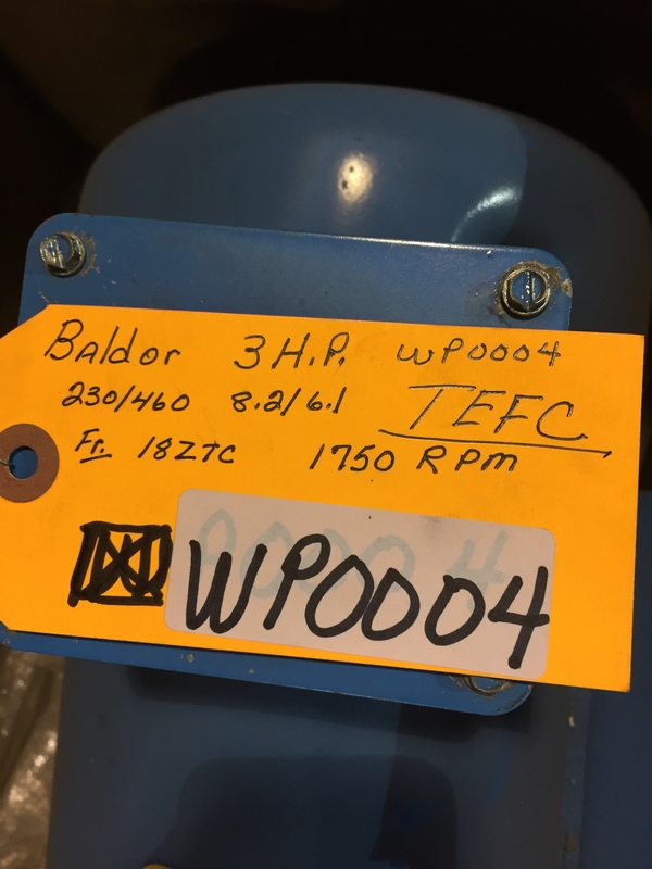 3 HP 1750 RPM Baldor, Frame 182TC, TEFC, 8.2/6.1 amp, 230/460 Volts - Image 2