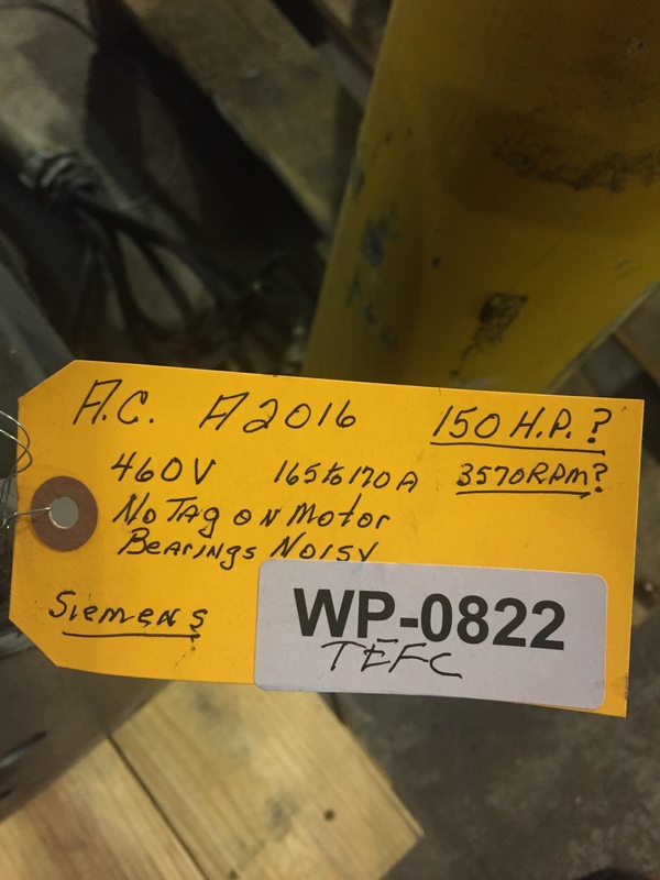 150 HP 0 RPM Siemens, Frame 405TSD, TEFC, 170 amp, 460 Volts - Image 1
