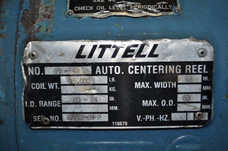 15000 lb. Littell #90-48, non-motorized, 54" mandrel width, 72" outside dimensions, 20"-24" ID - Image 6