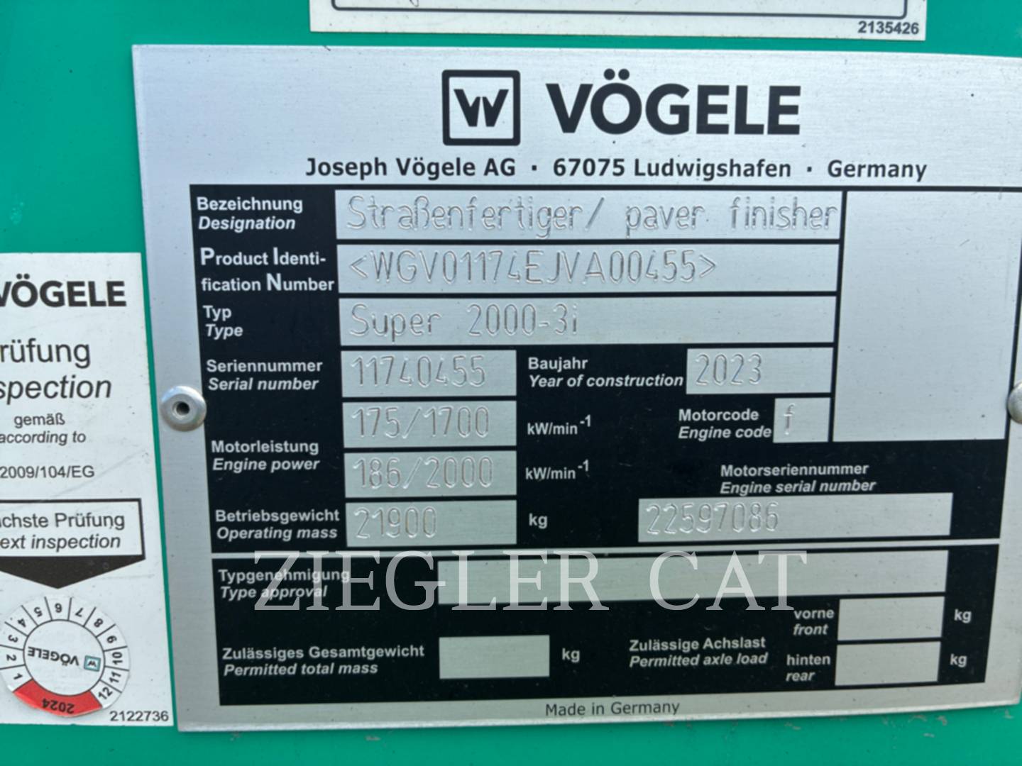 Vogele America 2000-3I, Asphalt Paver, 1593 hours, S/N: 11740455, 2023 - Image 6