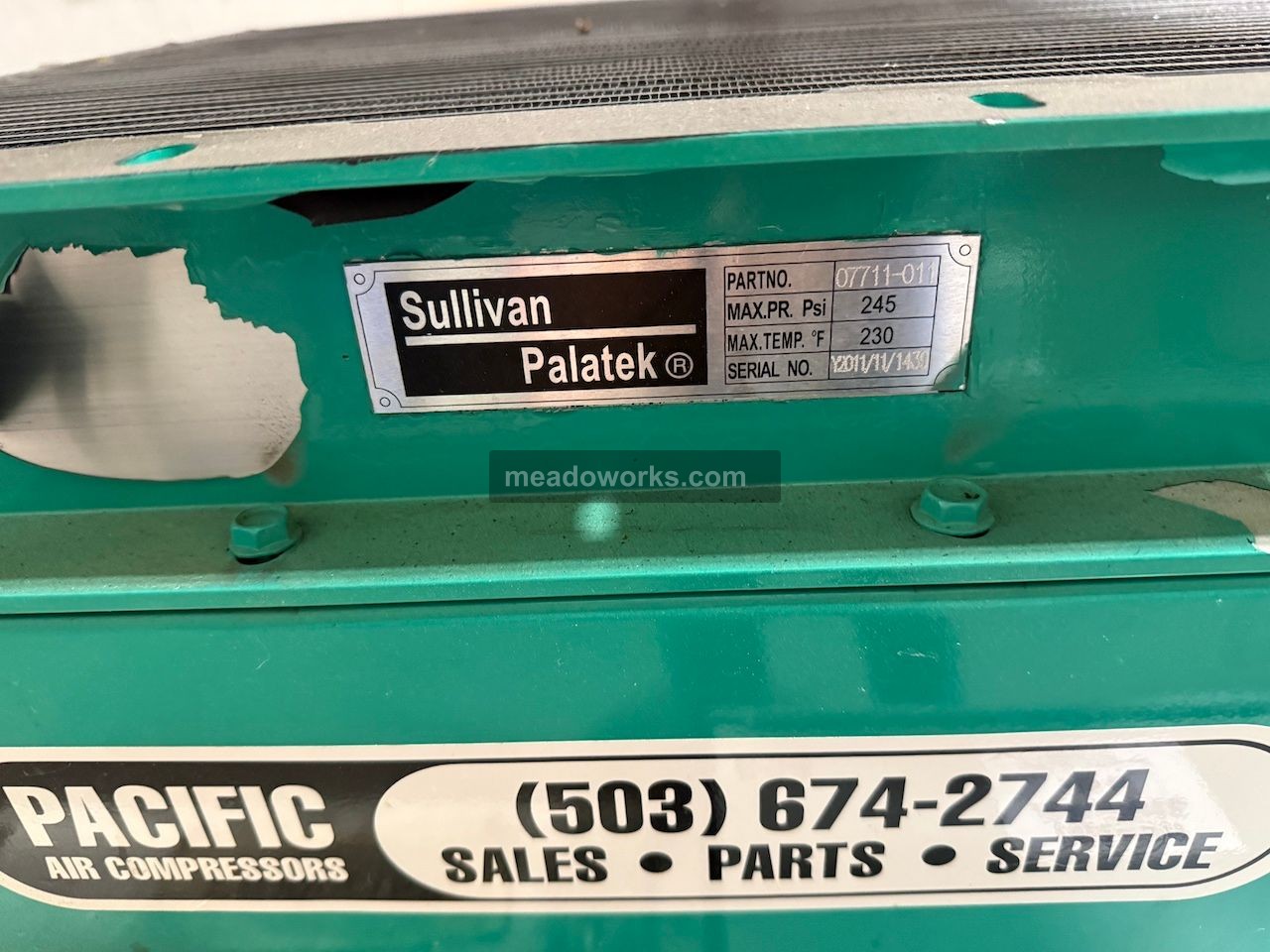 125 psig, Sullivan Palatek #50UD-VFD, Rotary Screw Air Compressor, 50 HP, 56 amps, Yaskawa A1000 variable - Image 7