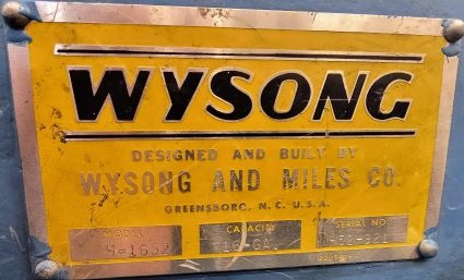 16" gauge x 4' Wysong #H-1652, hydraulic power squaring shear, 52" cut L, 3 HP, 58 SPM - Image 3