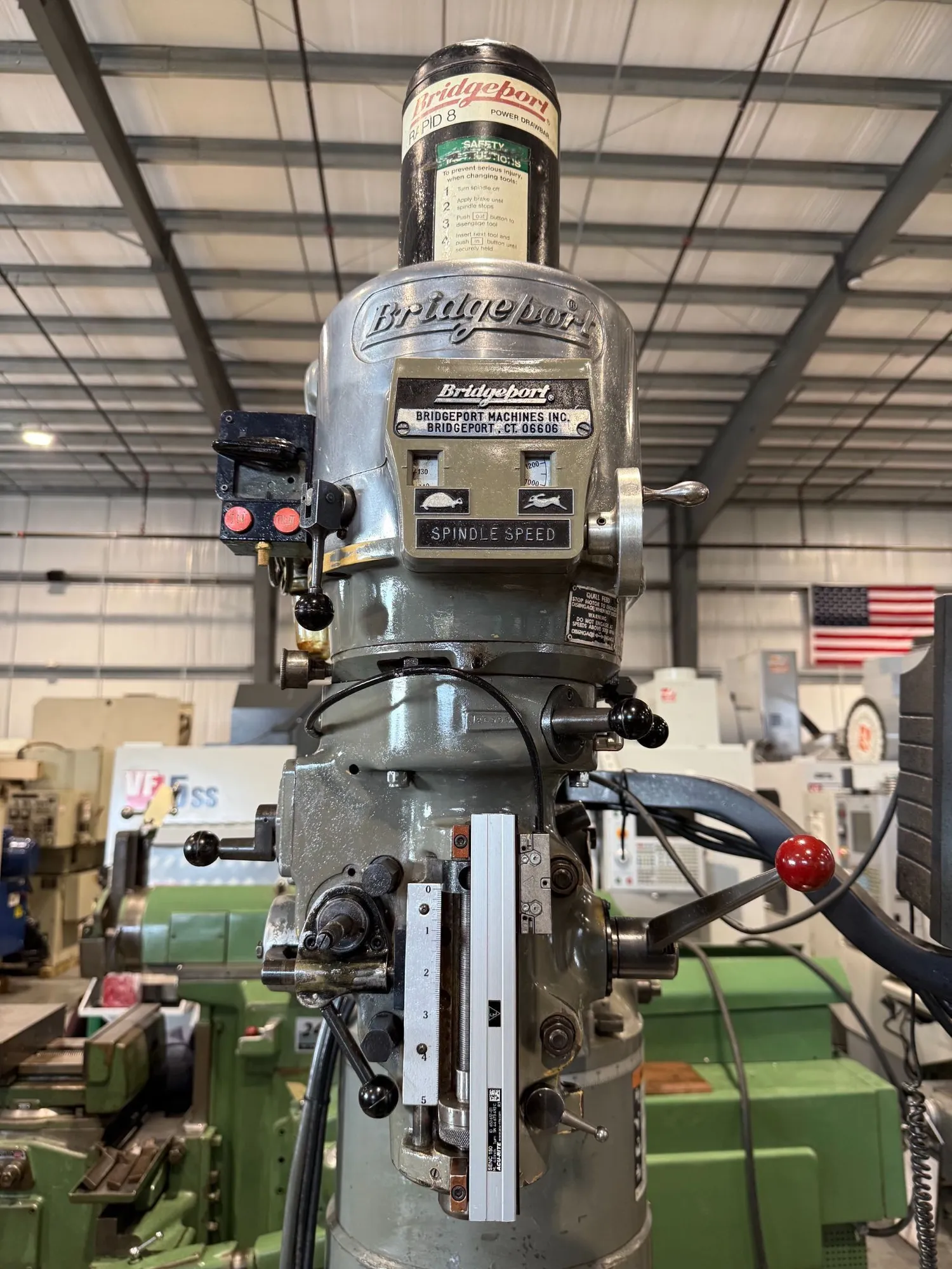 Bridgeport #Series-1, CNC vertical mill, 9" x48" table, 26" X, 12" Y, 16" knee, 60-4200 RPM, 2 HP, R-8 - Image 8