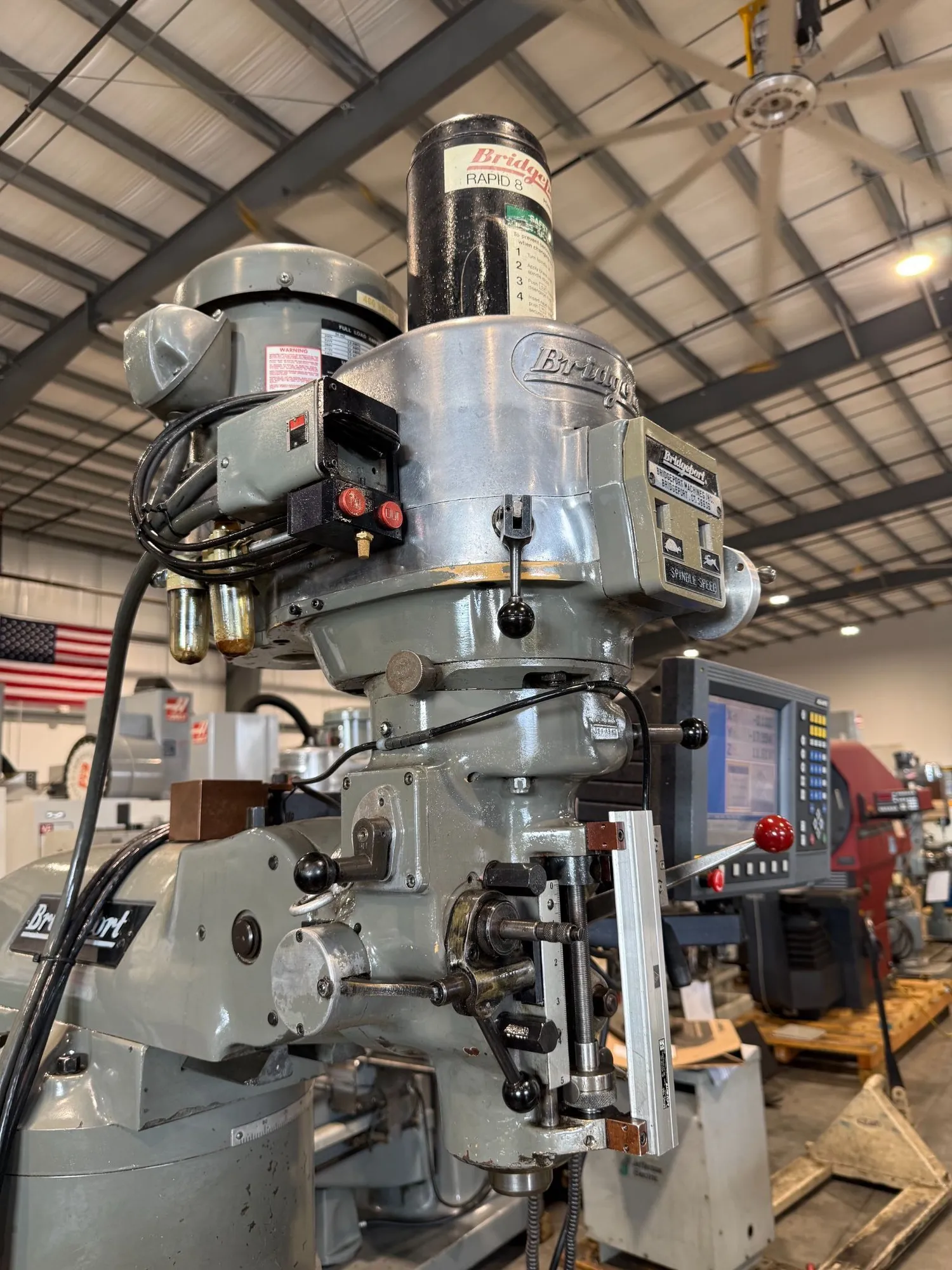 Bridgeport #Series-1, CNC vertical mill, 9" x48" table, 26" X, 12" Y, 16" knee, 60-4200 RPM, 2 HP, R-8 - Image 9