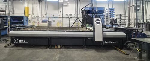 Omax #Optimax-80X, CNC waterjet, 181" x86" table, 160" X, 80" Y, 12" Z, 60000 psi, 50 HP, 5-axis cutting - Image 3