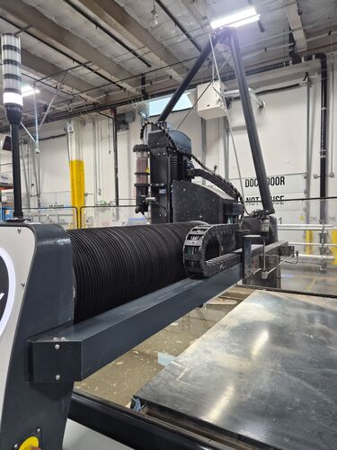 Omax #Optimax-80X, CNC waterjet, 181" x86" table, 160" X, 80" Y, 12" Z, 60000 psi, 50 HP, 5-axis cutting - Image 4