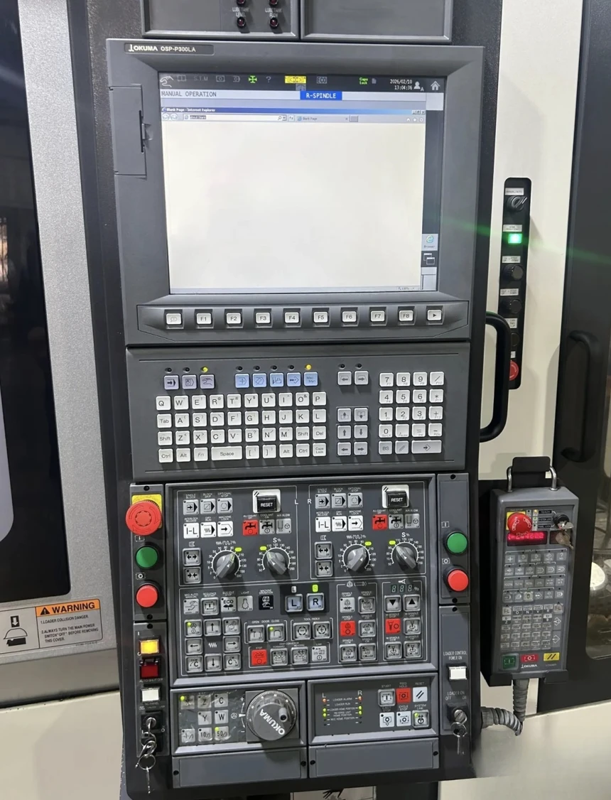 Okuma #2SP-2500H, CNC Lathe, 16.14" max. cutting diameter, 8.27" X, 7.87" Z, dual 10" chucks, 20 HP, 5000 - Image 8