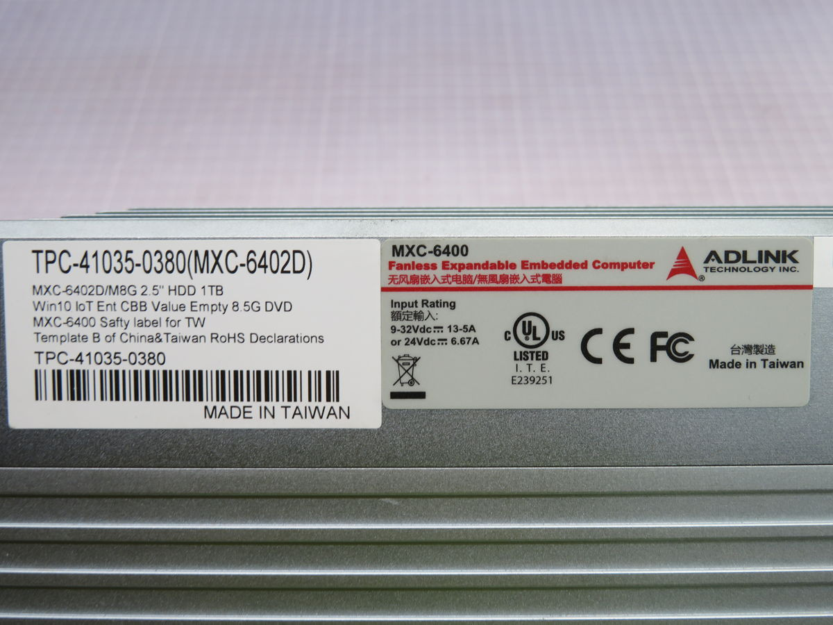 Adlink #MXC-6402D/M8G, Other Machine Controls, I5-6440EQ CPU, 8GB RAM, 8X DI/DO, 9-32V DC Power - Image 3