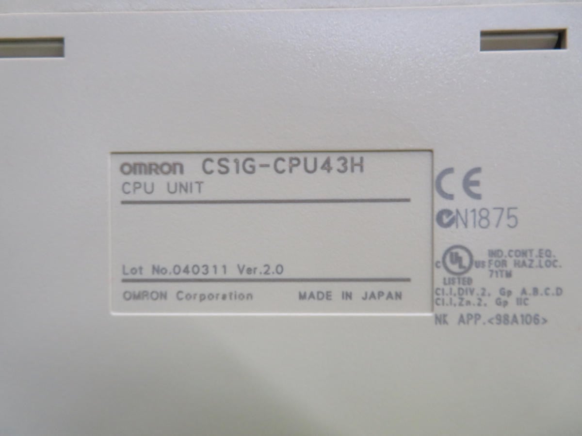 Omron #CS1G-CPU43H, Programmable Controller - Image 6