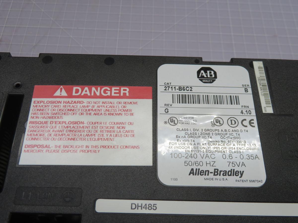 Allen-Bradley #2711-B6C2, Operator Interface, 5.7IN Color, Keypad Touch, 100-240V AC - Image 4