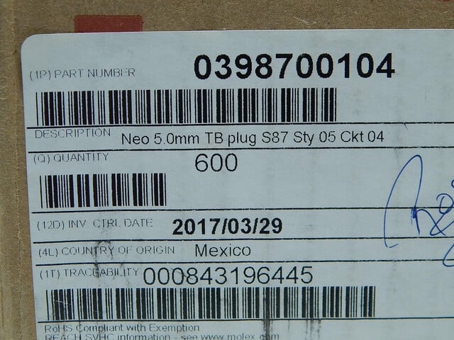 Molex #0398700104, Pluggable Terminal Blocks, LOT of 600 - Image 5