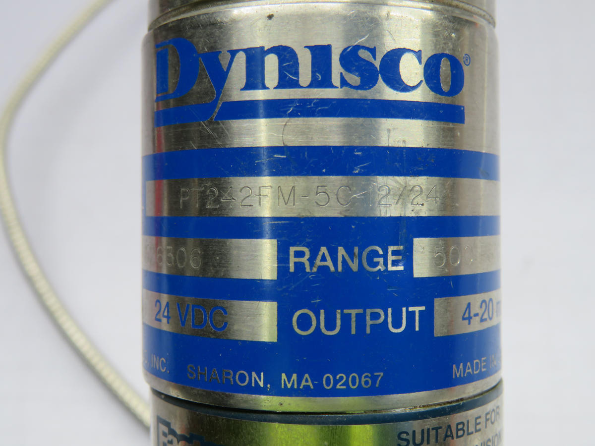 Dynisco #PT242FM-5C-2/24, Pressure Transmitter, 0-500 PSI Range, 4-20 mA Output, 24 VDC Power - Image 4