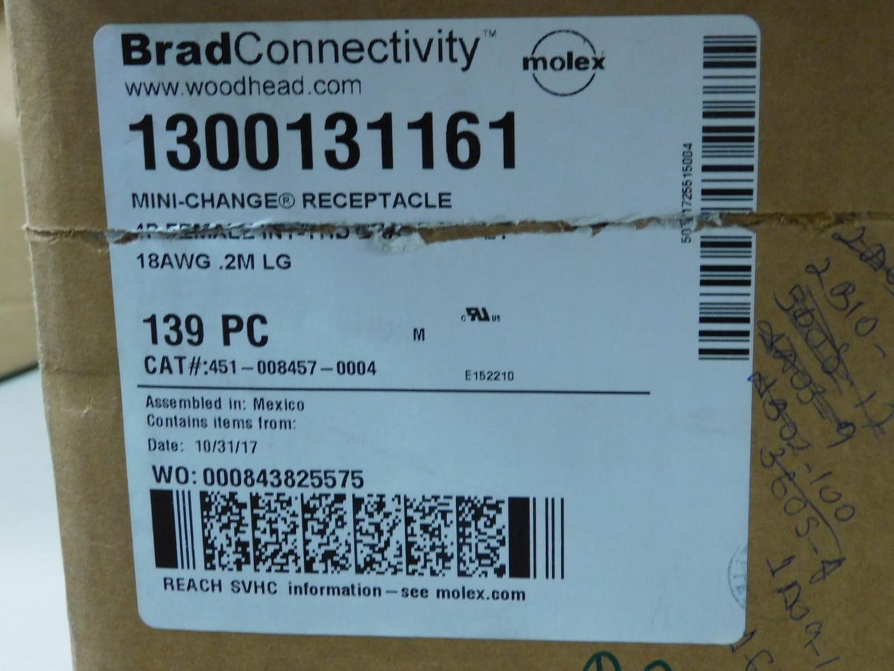 Molex #1300131161, Brad Connectivity Mini-Change Receptacle 4P Female Int-Thd Bra, LOT of 120 - Image 9