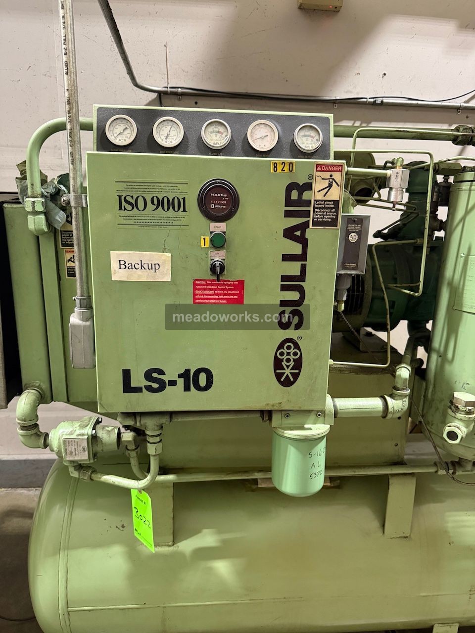 Sullair #LS-10, Rotary Screw Air Compressor, tank mounted, 10 HP - Image 3