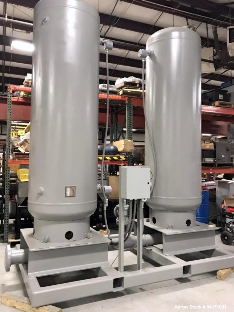 Hanson Tank, Air Tank Skid, (2) 500 gallon vertical tanks, ASME, 300 psig @ 400&deg;F, skirt, new, 2018 - Image 1