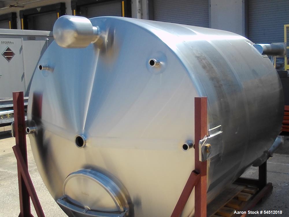 1,000 gallon BCast #BC-SSST1000, Vertical Tank, 316L Stainless Steel, 65" diameter x 108" OAH, cone bottom - Image 3