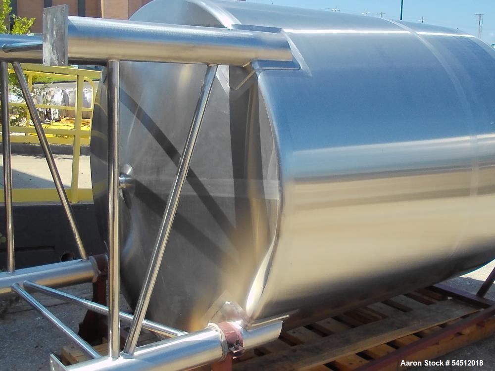 1,000 gallon BCast #BC-SSST1000, Vertical Tank, 316L Stainless Steel, 65" diameter x 108" OAH, cone bottom - Image 8