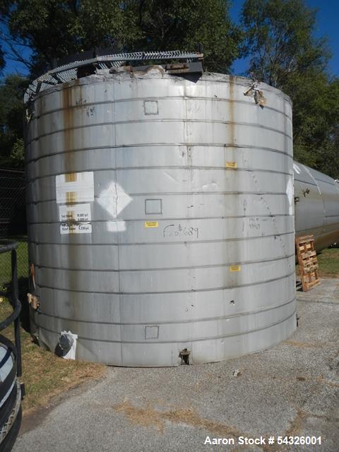 11,000 gallon Storage Tank, Stainless Steel, vertical, 12' 6" diameter x 11' straight side, dome top, flat - Image 2