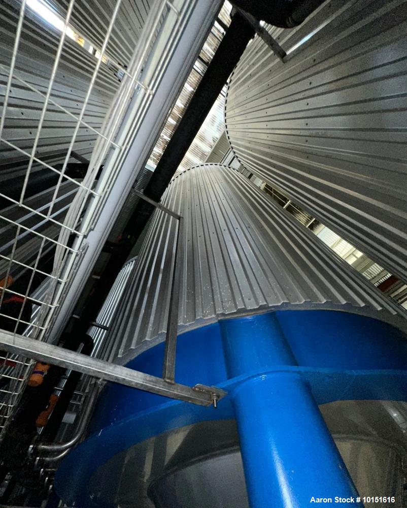 300 BBL Ziemann Bauer, Fermentation Tank, 304 Stainless Steel, 10' 2" diameter x 30' H, cone bottom, glycol - Image 4