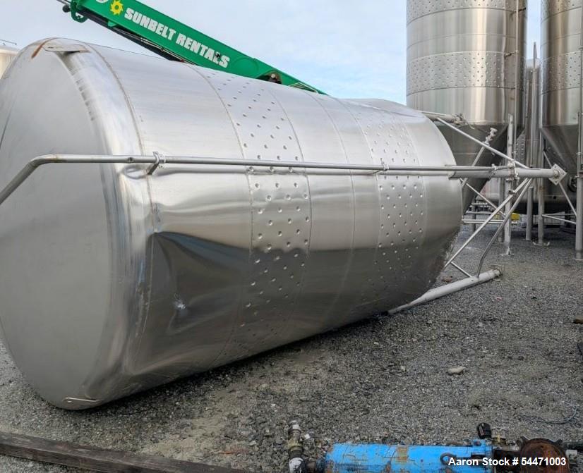 5,000 gallon Storage Tank, Stainless Steel, insulated, 7.5' diameter x 20' H, manway, CIP piping - Image 2