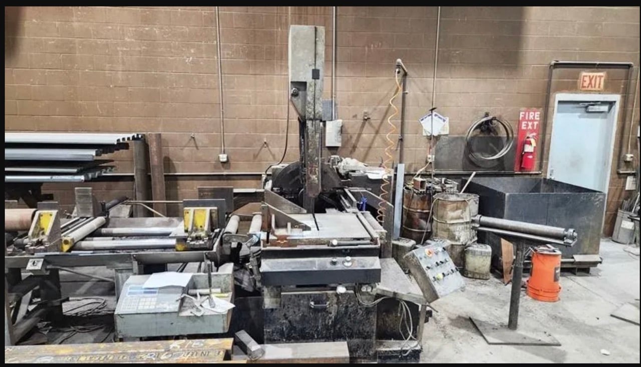 20" x 25" Marvel #2150A-PC2, tilt frame band saw, 30-500 FPM, 1.25" x 17' 6" blade, 99" max. index length - Image 4