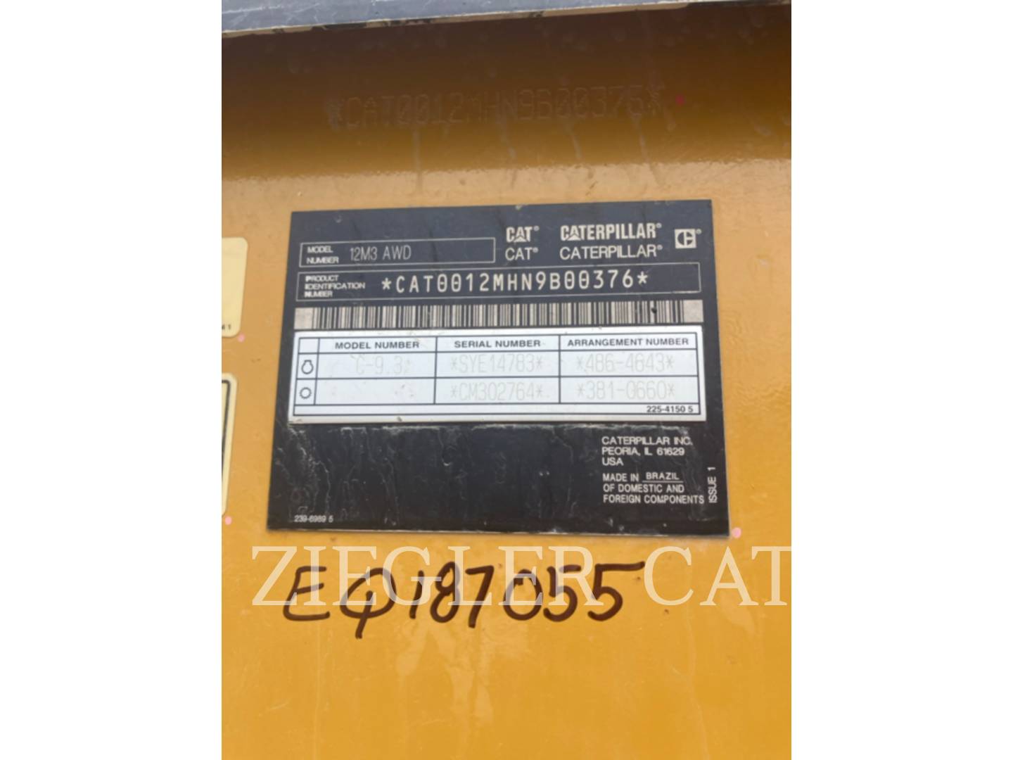 Caterpillar 12M3AWD, Motor Grader, 11160 hours, S/N: N9B00376, 2016 - Image 6