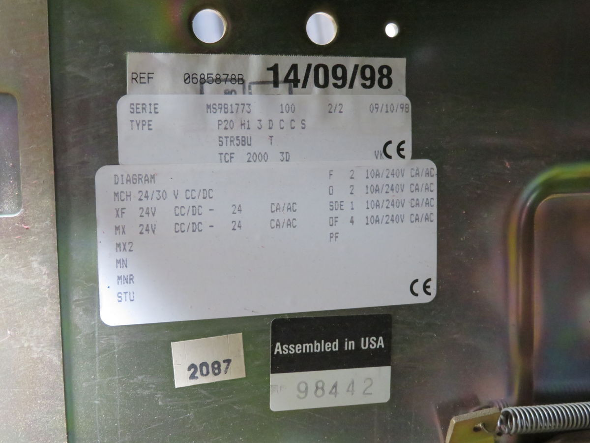 2000 Amps, Merlin Gerin #MP20, Circuit Breakers, 2000A Current, 690V AC Op V, 65KA Icu, 3/4 Pole - Image 6