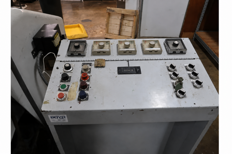 80 Ton, Standard #33x47, clamshell cutting press, heated platen, air clutch & brake - Image 3